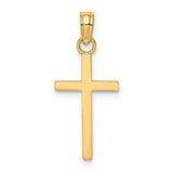 14K Y Gold Polished Small Cross - Walter Bauman Jewelers