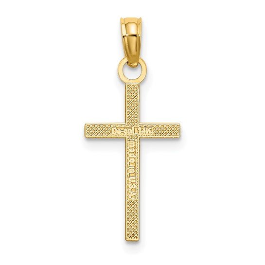 14K Y Gold Polished Small Cross - Walter Bauman Jewelers