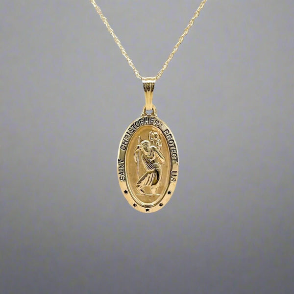 14K Y Gold St. Christopher Medal Pendants - Walter Bauman Jewelers