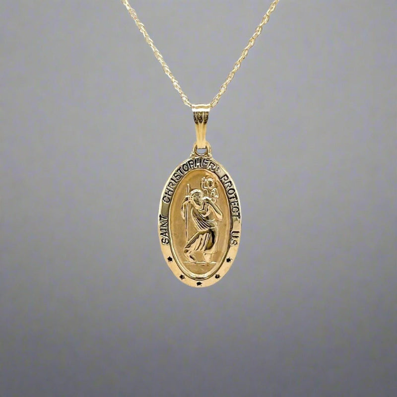 14K Y Gold St. Christopher Medal Pendants - Walter Bauman Jewelers