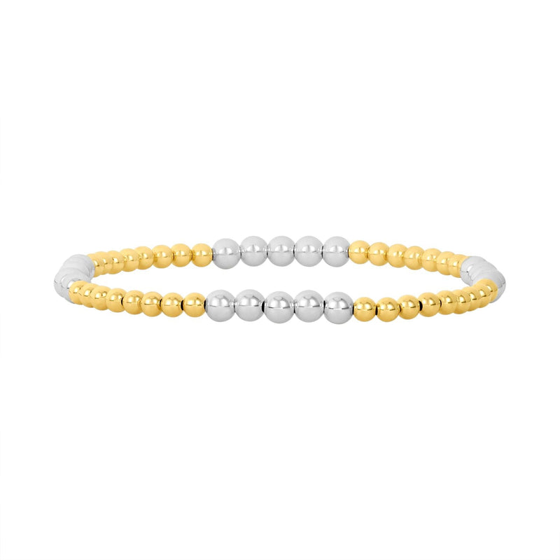 14K Yellow Gold Filled 3mm Bracelet with 4mm Sterling Silver Beads - Walter Bauman Jewelers