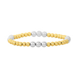 14K Yellow Gold Filled 4mm Bracelet with 5mm Sterling Silver Beads 7.25 - Walter Bauman Jewelers