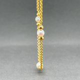 Estate 14K Y Gold 3 Pearl Station Necklace