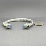 Estate David Yurman SS 14 Moonstone & Iolite Renaissance Bracelet