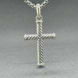 Estate David Yurman SS Cable Cross Pendant