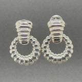 Estate John Hardy SS Ribbed Doorknocker Hoop Earrings