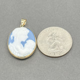 Estate 10K Y Gold Plastic Mother & Child Cameo Pendant