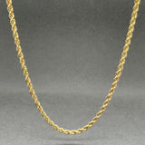 Estate 14K Y Gold 2.5mm 21” Rope Chain