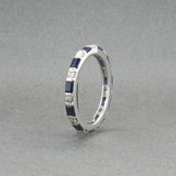 Estate 18K W Gold 1.10ctw Sapphire & Diamond Eternity Ring