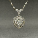 Estate 14K W Gold 0.79ctw H-I/SI1 Diamond Heart Pendant