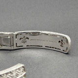 Estate Judith Ripka SS Blue & White CZ Lattice Cuff Bracelet