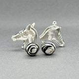 Estate Tiffany & Co. SS Enamel Zebra Head Cufflinks