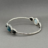 Estate Ippolita SS Quartz & Onyx Doublet Bangle Bracelet
