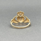 Estate 14K Y Gold Diamond Claddagh Ring