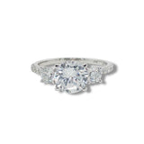 14K W Gold 0.68ctw H/ I1 3 Stone Diamond Engagement Ring Mounting