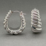 Estate 14K W Gold 28.4mm Twisted Electroformed Hoop Earrings