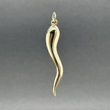 Estate 14K Y Gold 39.65mm Italian Horn Pendant