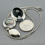 Estate Elle SS Mother of Pearl & Onyx Pendant