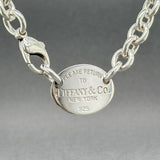 Estate Tiffany & Co. SS Oval Tag Necklace