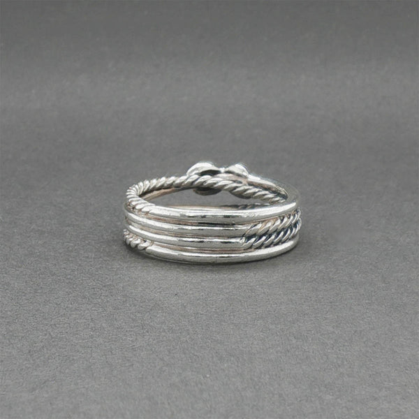 Estate David Yurman SS 0.06ctw Diamond X Crossover Ring