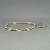 Estate 14K Y Gold 0.54ctw G-H/SI1-2 Diamond Paperclip Bracelet