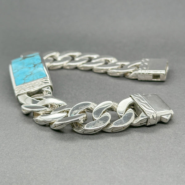 Estate John Hardy SS 5.74ct Turquoise Classic Chain Bracelet