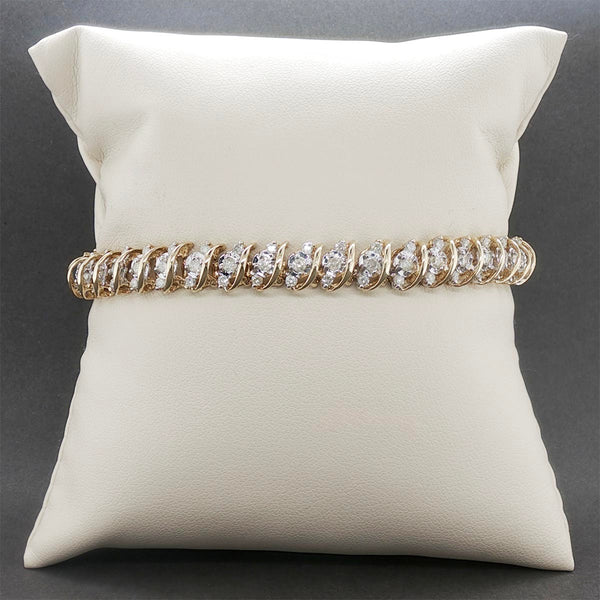 Estate 14K Y Gold 2.71ctw J-K/I1-2 Diamond S Link Bracelet