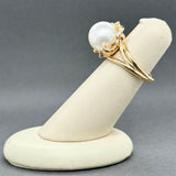 Estate 14K Y Gold Akoya Pearl & 0.20ctw Diamond Ring