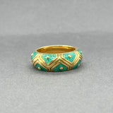 Estate 18K Y Hidalgo Gold Enameled Ring