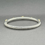 Estate David Yurman SS 18 Turquoise & Iolite Bangle Bracelet