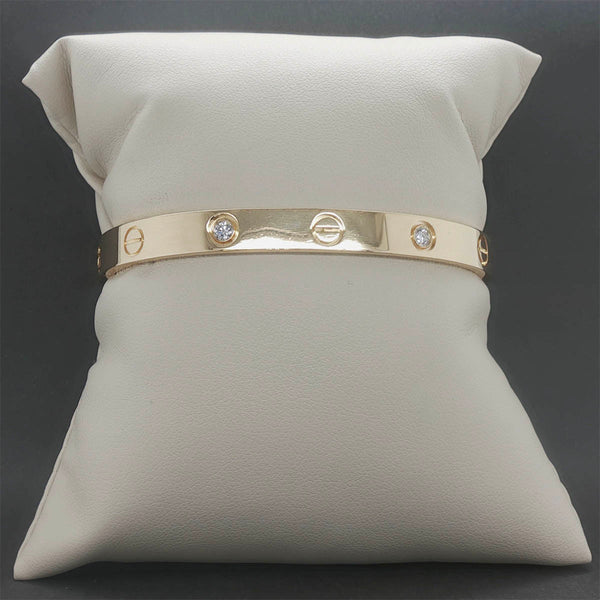 Estate Cartier 18K Y Gold 0.42ctw Diamond Love Classic Bracelet