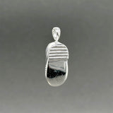 Estate 14K W Gold 0.02ctw I/I1 Diamond Babyshoe Pendant