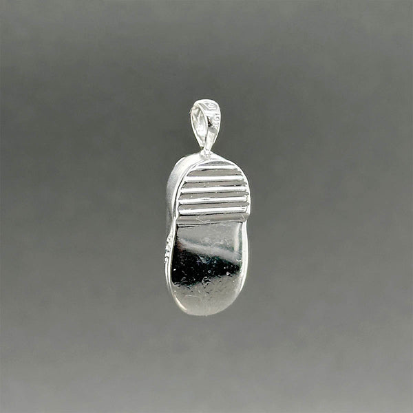 Estate 14K W Gold 0.02ctw I/I1 Diamond Babyshoe Pendant