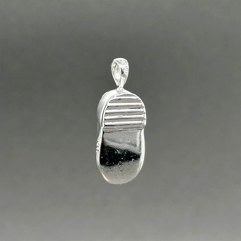 Estate 14K W Gold 0.02ctw I/I1 Diamond Babyshoe Pendant