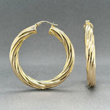 Estate 14K Y Gold 40.52mm Twisted Hoop Earrings