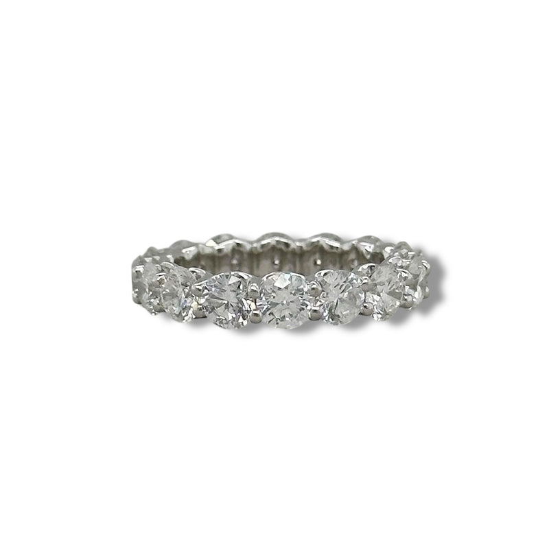 Bague d'éternité en platine avec diamants G/I1 de 4,50 ct