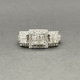 Estate 14K W Gold 1.51ctw H-I/SI2-I2 Diamond Cluster Eng. Ring