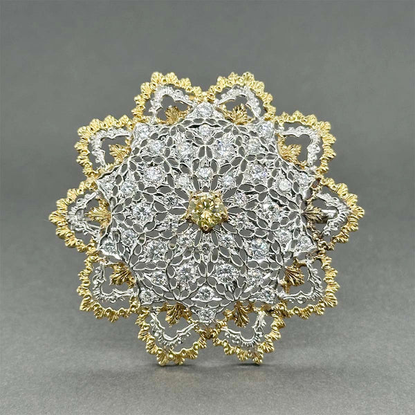 Estate 18K TT Gold 2.68ctw Fancy Yellow -F-G/VS2-SI1 Diamond Pin