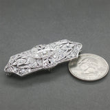 Estate Art Deco Platinum 1.36ctw H-K/SI1-2 Diamond Brooch