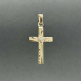 Estate 14K Y Gold 0.005ct K/I1 Diamond Cross Pendant