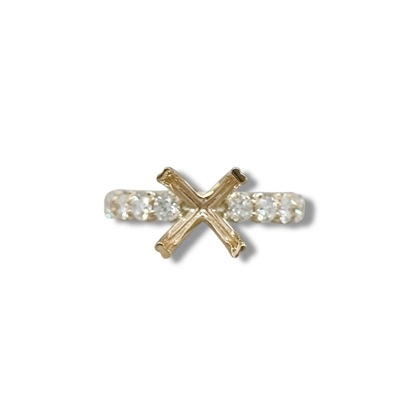 14K Y Gold 0.92ctw  G/I1 Diamond Mounting