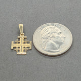 Estate 14K Y Gold 20.5mm Jerusalem Cross Pendant
