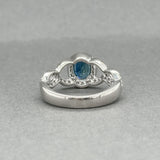 Estate 14K W Gold 0.87ct Sapphire & 0.44ctw Diamond Cocktail Ring
