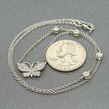 Estate 14K W Gold 0.55ctw H-I/I1 Diamond Butterfly Necklace