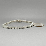 Estate 14K W Gold 3.35ctw J-K/I1-2 Diamond Tennis Bracelet