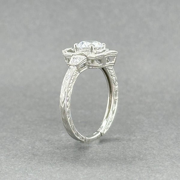 Estate 14K W Gold 0.05ctw Diamond Eng. Ring