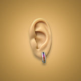 18K W Gold 1.58ctw Multicolor Sapphires and 0.34ctw G/SI1 Diamond Hoop Earrings - Walter Bauman Jewelers