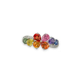 18K W Gold 2.43ctw Multicolor Sapphire 0.17ctw H/SI1 Flower Diamond Ring - Walter Bauman Jewelers