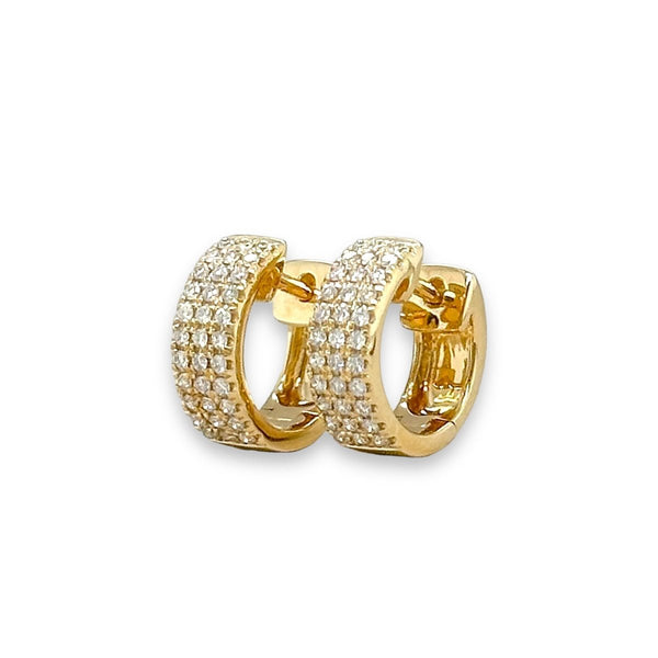 18K Y Gold 0.30ctw G/SI1 Diamond Huggy Earrings - Walter Bauman Jewelers