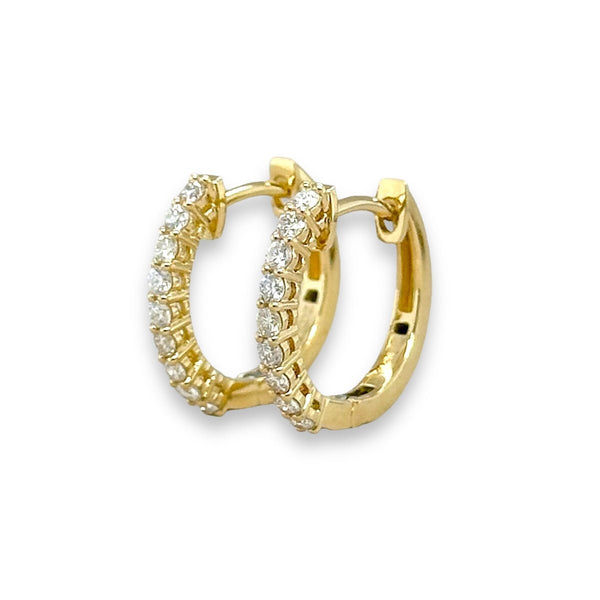 18K Y Gold 0.37ctw G/SI1 Diamond Hoop Earrings - Walter Bauman Jewelers